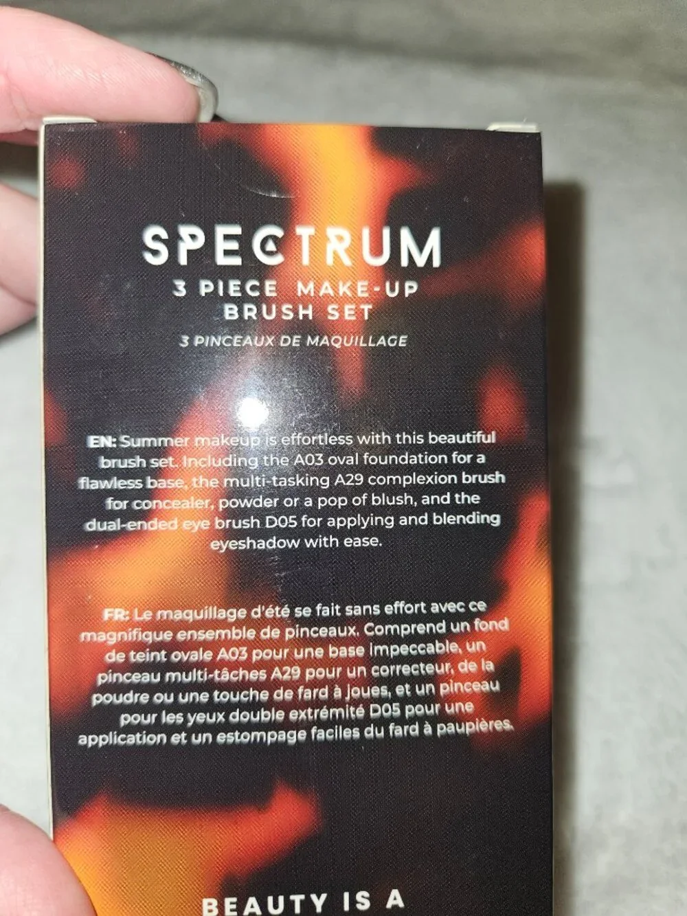 NWT NIB Spectrum 3 Piece Make-Up Brush Set - Sealed